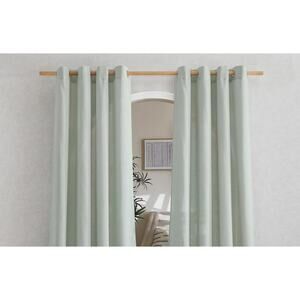 Linen Blend Sage Green Grommet Curtains 84 x 55  2 Panels  Bedroom Living Room